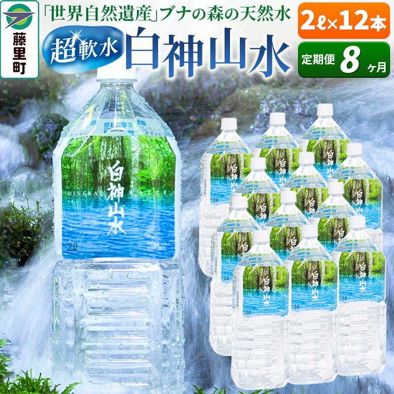 【ふるさと納税】【定期便8ヶ月】白神山水（2L×12本） 水 ミネラルウォーター