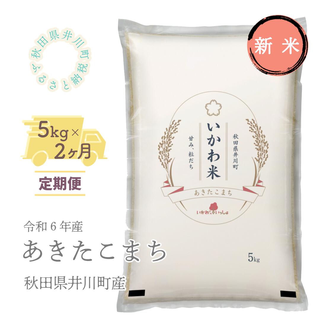 【ふるさと納税】【令和6年産先行受付】定期便　精米5kg×2ヶ月　秋田県井川町産　あきたこまち