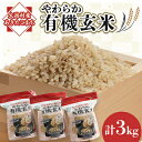 【ふるさと納税】あきたこまち やわらか有機玄米1kg×3【配送不可地域:離島・沖縄県】【1072245】
