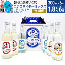 【ふるさと納税】《定期便6ヶ月》ニテコサイダーミックス 300ml×6本セット 3種（ニテコサイダー2本、りんごサイダー2本、はちみつサイダー2本）あきた美郷づくり