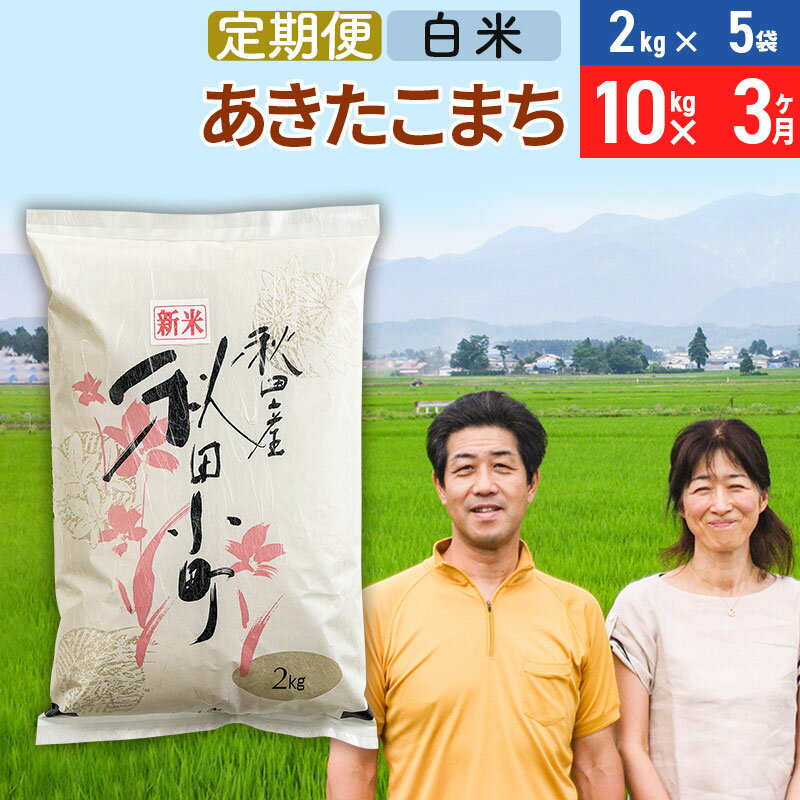 【ふるさと納税】《定期便3ヶ月》令和5年産 あきたこまち特別栽培米10kg（2kg×5袋）×3回 計30kg【白米】秋田県産あきたこまち 3か月 3ヵ月 3カ月 3ケ月 秋田こまち お米 秋田