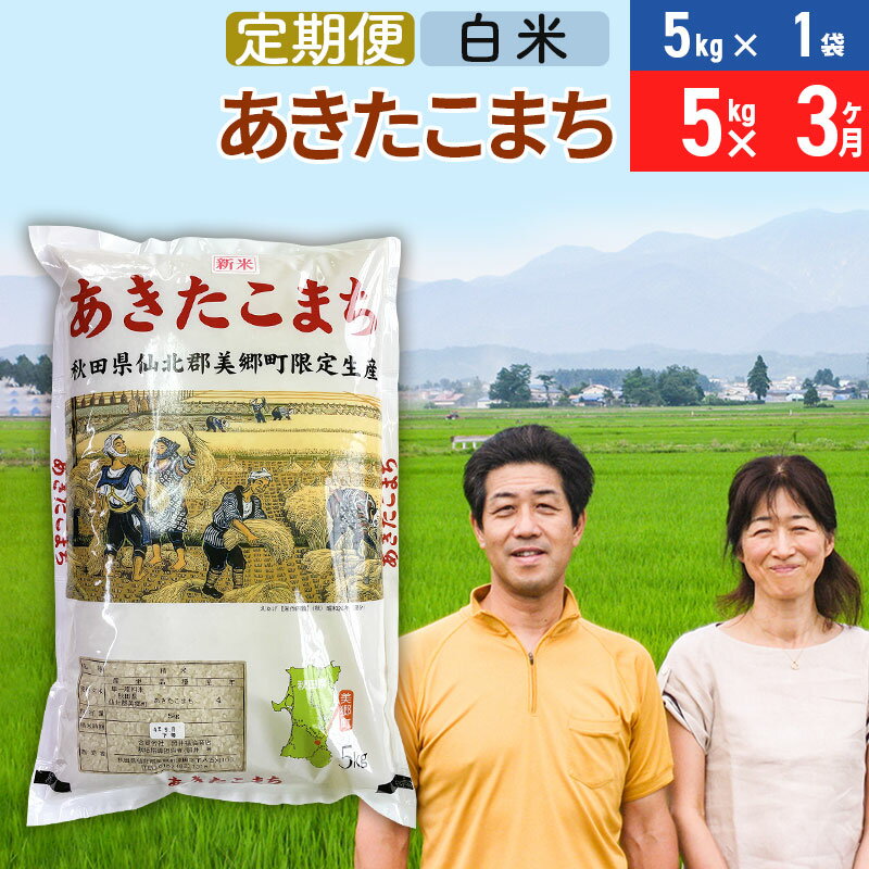 【ふるさと納税】《定期便3ヶ月》令和5年産 あきたこまち特別栽培米5kg（5kg×1袋）×3回 計15kg【白米】秋田県産あきたこまち 3か月 3ヵ..