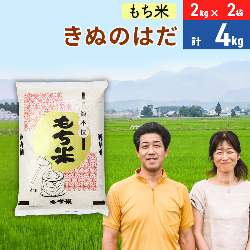 【ふるさと納税】もち米 秋田県産 きぬのはだ 令和5年産 4kg 2kg 2袋 