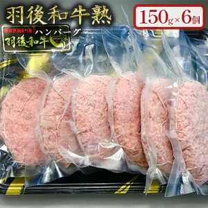 【ふるさと納税】「羽後和牛」の生みの親 「羽後和牛 熟」ハンバーグ150g×6個セット 手ごね 和牛ハンバーグ 牛肉