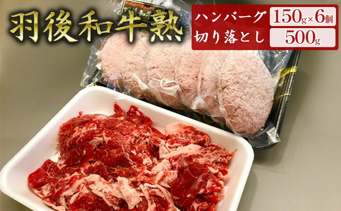 【ふるさと納税】「羽後和牛」の生みの親 「羽後和牛 熟」ハンバーグ150g×6個＋切り落とし500g 手ごね 和牛ハンバーグ 牛肉
