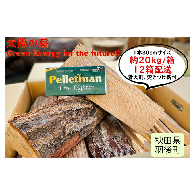 【ふるさと納税】薪ストーブ初心者から上級者まで納得！太陽の薪　12箱配送 植物 まき