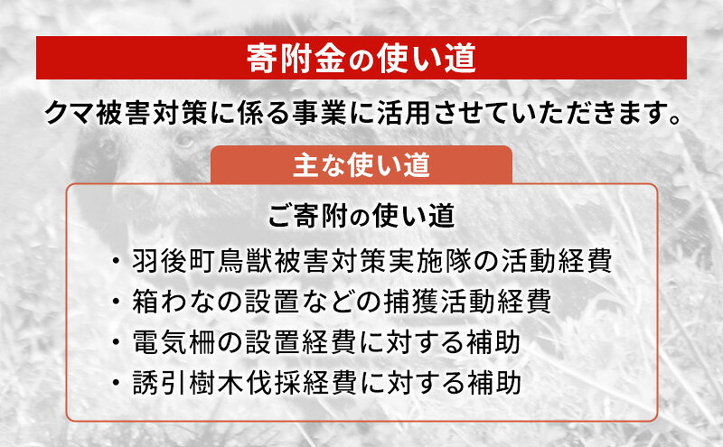 【ふるさと納税】【返礼品なし】クマ被害対策支援（秋田県羽後町）9000円 応援 支...