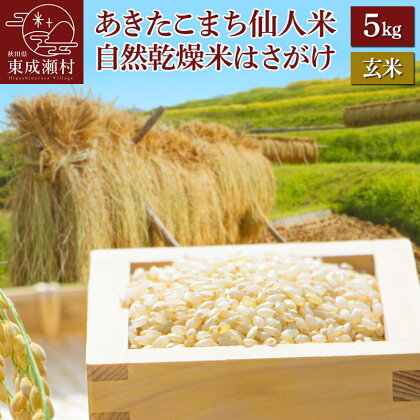 令和5年産 あきたこまち「仙人米」玄米 5kg 自然乾燥米 はさがけ 秋田県東成瀬村産