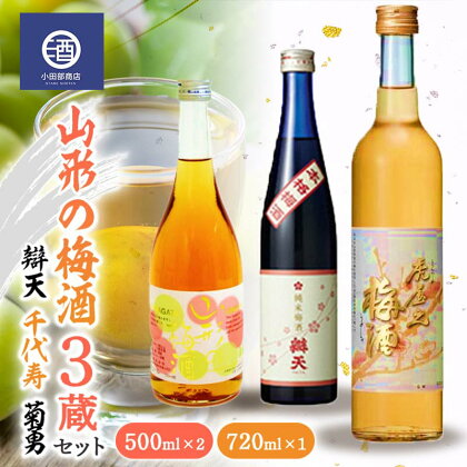 山形の梅酒 3蔵セット 500ml ＆ 720ml 辯天 千代寿 菊勇 F2Y-3528