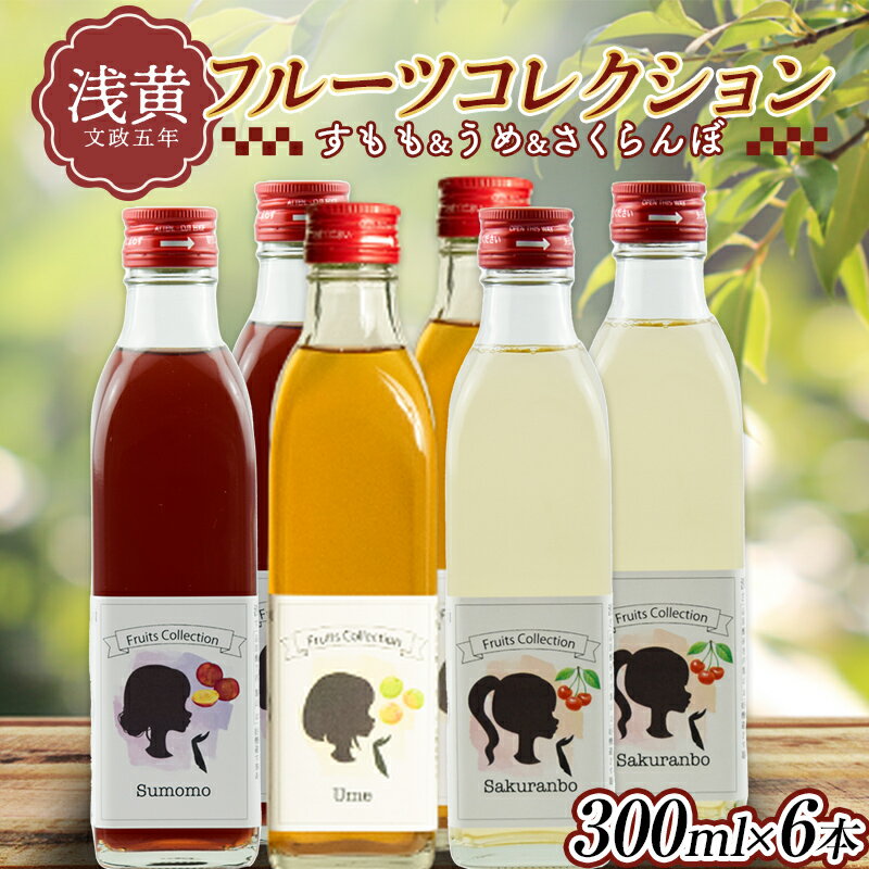 【ふるさと納税】 フルーツコレクション すもも うめ さくらんぼ 300ml 6本セット F2Y-3648