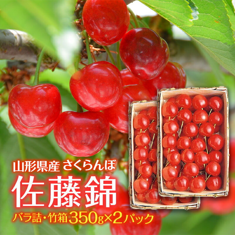 【ふるさと納税】 《先行予約》贈答用 2024年 山形県産 さくらんぼ 佐藤錦 バラ詰・竹箱入 350g×2 F2Y...