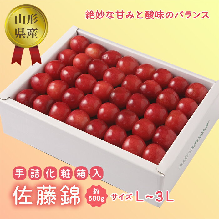 【ふるさと納税】《先行予約 2024年度発送》【佐藤錦】手詰め500g（化粧箱入り） FSY-0063