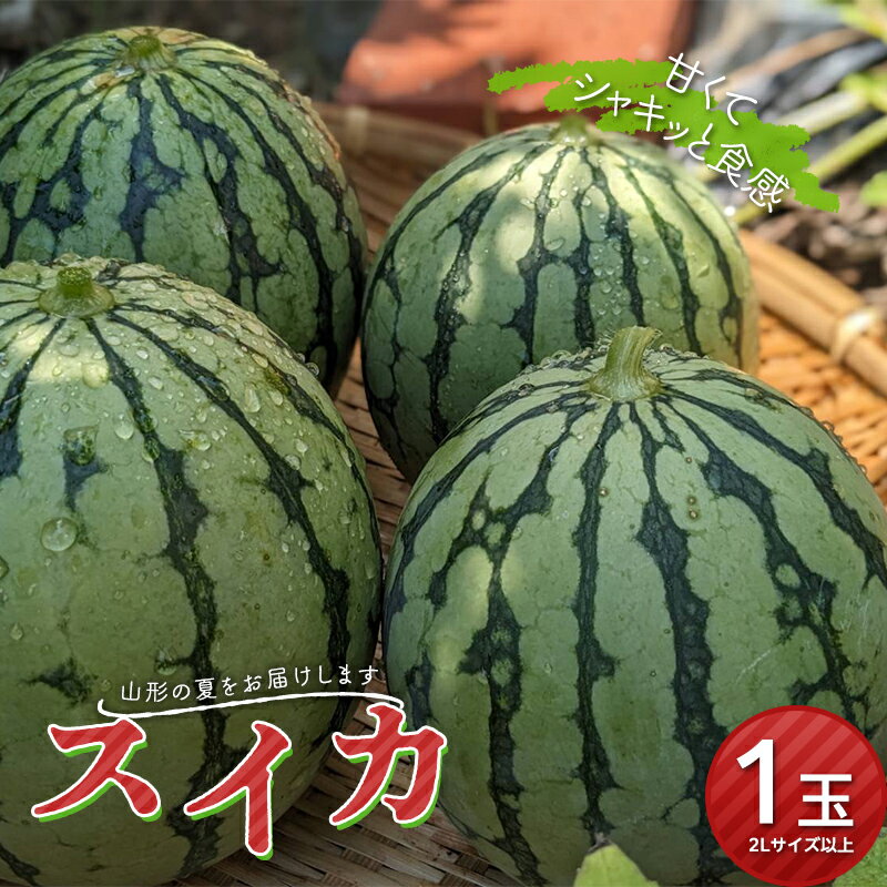 【ふるさと納税】 《先行予約 2025年発送》山形県 尾花沢産スイカ 1玉 スイカ すいか 西瓜 デザート フルーツ 果物 くだもの 果実 食品 山形県 FSY-0168