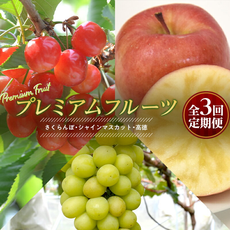 【ふるさと納税】《先行予約 令和7年6月中旬発送開始 定期便》プレミアムフルーツ (さくらんぼ シャインマスカット 高徳りんご) FSY-1884