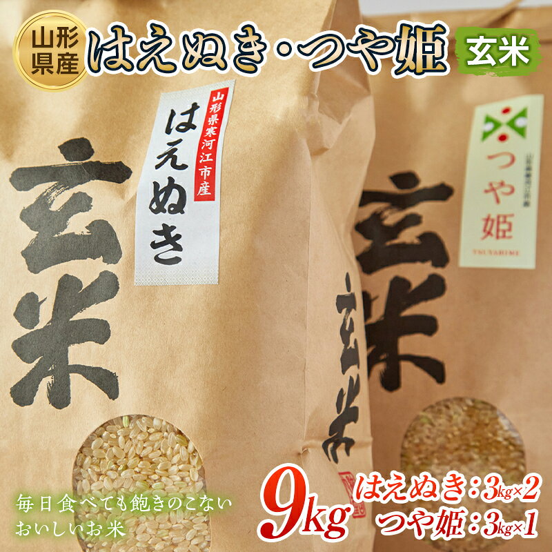 【ふるさと納税】 山形県産 はえぬき・つや姫 玄米 9kg（3kg×3袋） FSY-0660のサムネイル
