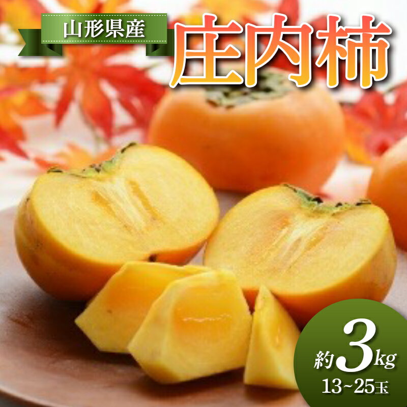 【ふるさと納税】【先行予約 令和7年度発送】山形県産 庄内柿 約3kg 柿 かき デザート フルーツ 果物 くだもの 果実 食品 山形県 FSY-0688のサムネイル