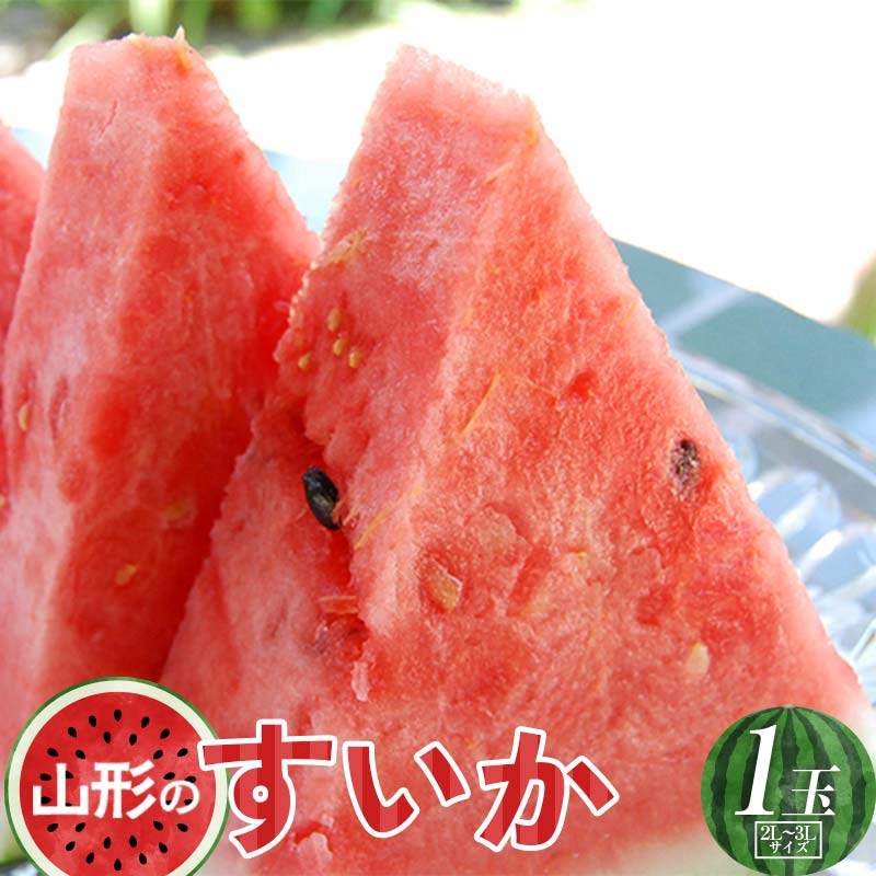 [先行予約 2025年度発送]山形県産すいか1玉(2L〜3Lサイズ) スイカ すいか 西瓜 デザート フルーツ 果物 くだもの 果実 食品 山形県