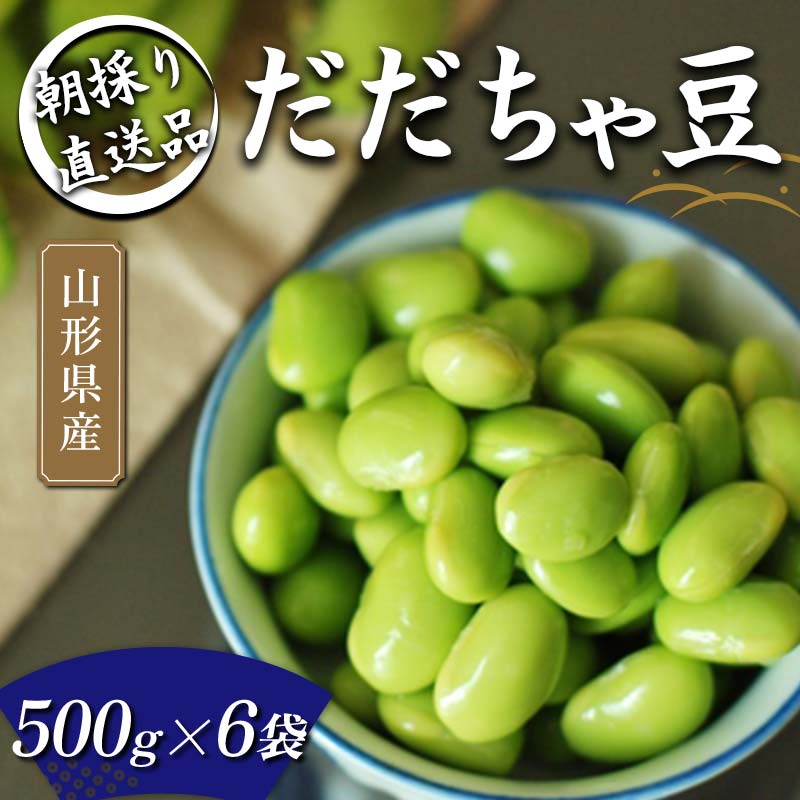 【ふるさと納税】 【2024年発送先行予約】朝採り直送品 だだちゃ豆 500g×6袋 3kg分 山形県の枝豆【2024年8月から発送】 FSY-1078