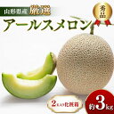 【ふるさと納税】 山形県産 厳選アールスメロン 秀品 3kg以上 2玉入り化粧箱 《先行受付2024年度9月発送開始》 FSY-1226