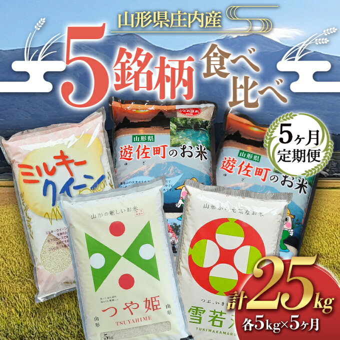 【ふるさと納税】《定期便》山形県産 お米5種類食べ比べ つや姫 雪若丸 ひとめぼれ ...