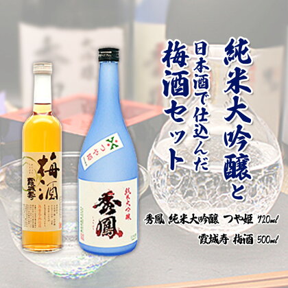 純米大吟醸と日本酒で仕込んだ梅酒セット 秀鳳 fz20-051 山形 お取り寄せ 送料無料