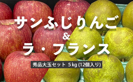 ラ・フランス 【ふるさと納税】サンふじりんご&ラ・フランス 秀品 大玉セット 5kg (12個入り) fz20-431 ラフランス 洋梨 フルーツ 果物 お取り寄せ 送料無料 リンゴ 林檎 洋なし