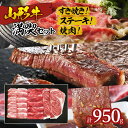 【ふるさと納税】山形牛満喫セット(3種) 950g fz19-299 山形 お取り寄せ 送料無料 ブランド牛