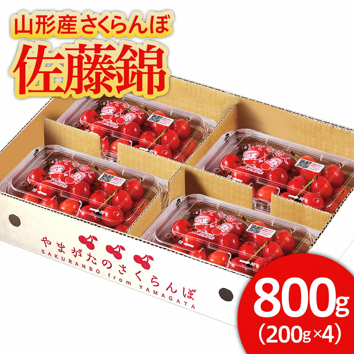 【ふるさと納税】山形産 さくらんぼ 佐藤錦 800g(200g×4パック） 【令和6年産先行予約】FU21-662 フルーツ くだもの 果物 お取り寄せ 先行予約