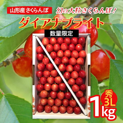 幻の大粒さくらんぼ！「ダイアナブライト」3L 1kg ばら詰め【数量限定】 FZ22-235