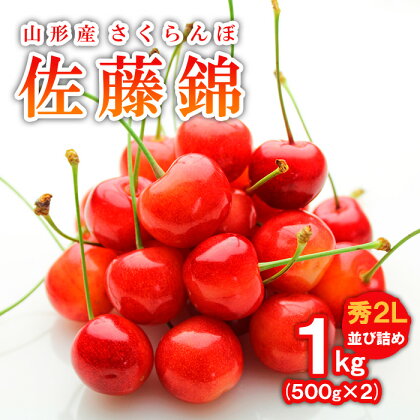 さくらんぼ(佐藤錦)秀2L 1kg(500g×2)並び詰め FY19-101