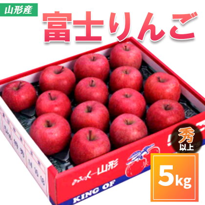 山形市産 富士りんご 秀 以上 5kg(14・16・18玉) fz20-499 リンゴ 林檎 フルーツ 果物 お取り寄せ 送料無料