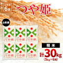 【ふるさと納税】【定期便6回】山形産つや姫 精米5kg×6回(頒布会) fz20-609 山形 お取り寄せ 送料無料 ブランド米 山形市 山形県