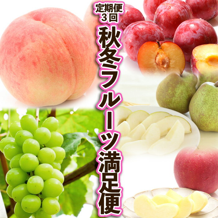 【ふるさと納税】【定期便3回】秋冬フルーツ満足便 【令和7年産先行予約】FS24-518 くだもの 果物 フルーツ 山形 山形県 山形市 お取り寄せ 2025年産