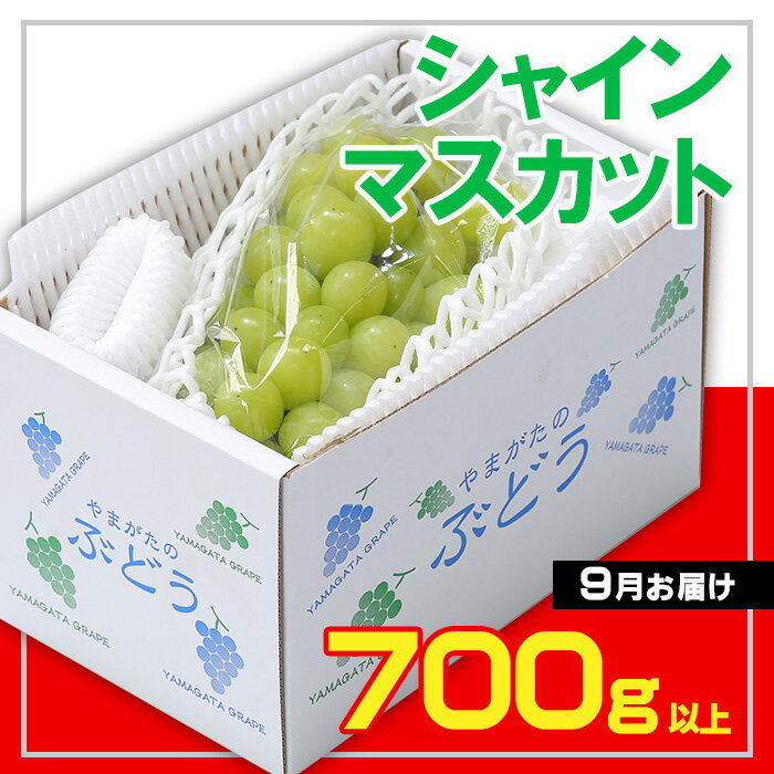 ☆フルーツ王国山形☆シャインマスカット 秀品 700g以上(1〜2房)[9月お届け] [令和6年産先行予約]FS23-733 山形 山形県 山形市 フルーツ 果物 くだもの 送料無料 ぶどう 葡萄 ブドウ シャインマスカット デザート