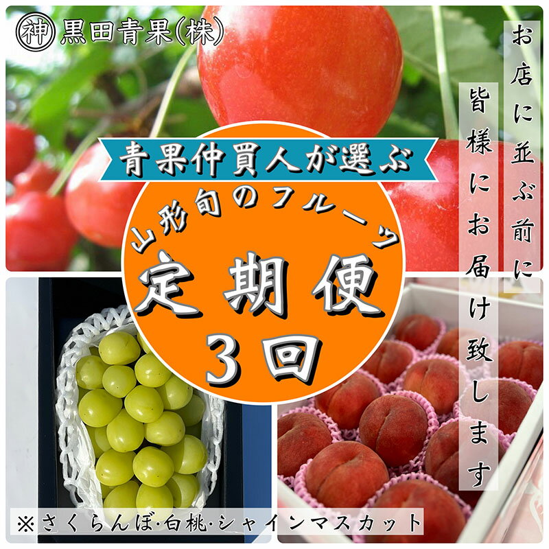 楽天山形県山形市【ふるさと納税】【定期便3回】青果仲買人が選ぶ！山形旬のフルーツ3選！[さくらんぼ・白桃・シャインマスカット]【令和6年産先行予約】FS23-889 山形 フルーツ 果物 くだもの 送料無料 さくらんぼ サクランボ 佐藤錦 桃 もも モモ ぶどう 葡萄 ブドウ