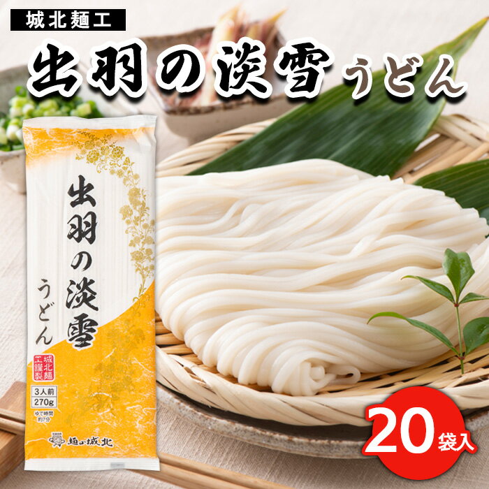 【ふるさと納税】【城北麺工】出羽の淡雪うどん 20袋入 FY23-261