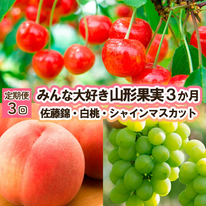 【ふるさと納税】【定期便3回】みんな大好き山形果実 (佐藤錦、白桃、シャインマスカット) 【令和6年産先行予約】FU23-342 フルーツ くだもの 果物 お取り寄せ 先行予約