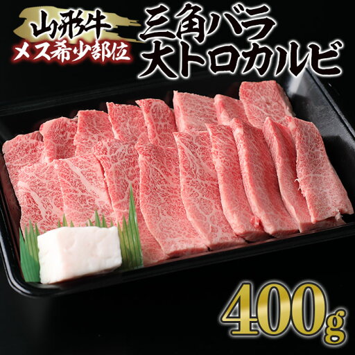 【ふるさと納税】山形牛 メス牛 希少部位 三角バラ 大トロカルビ 400g FY23-453 【ふるさと納税】山形牛 メス牛 希少部位 三角バラ 大トロカルビ 400g FY23-453