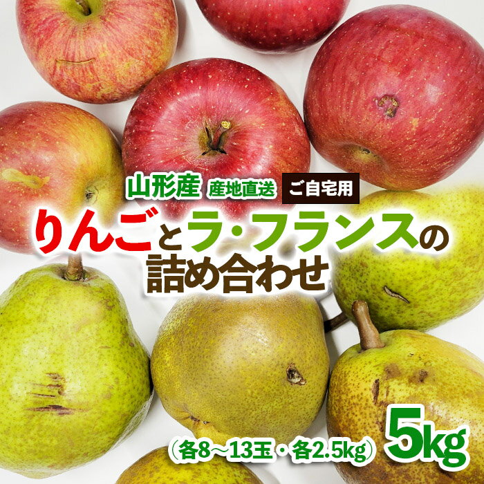 【ふるさと納税】【ご自宅用】サンふじりんごとラ・フランスの詰め合わせ 約5kg FZ23-989