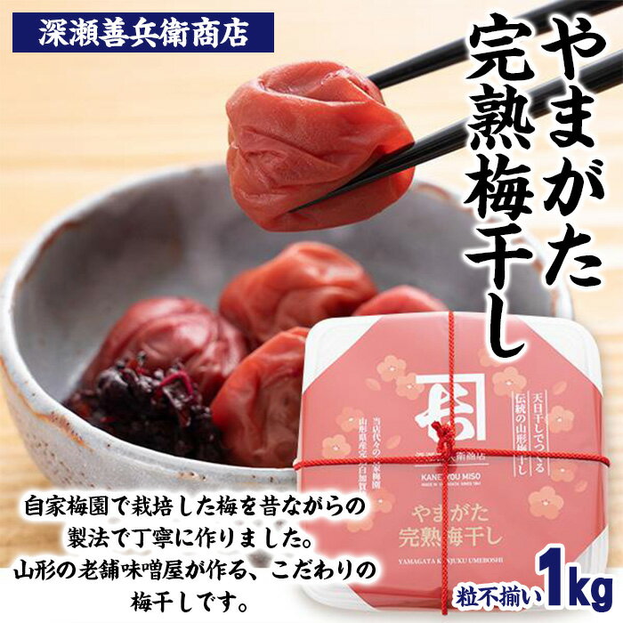 【ふるさと納税】やまがた完熟 梅干し 粒不揃い 1kg FY23-740