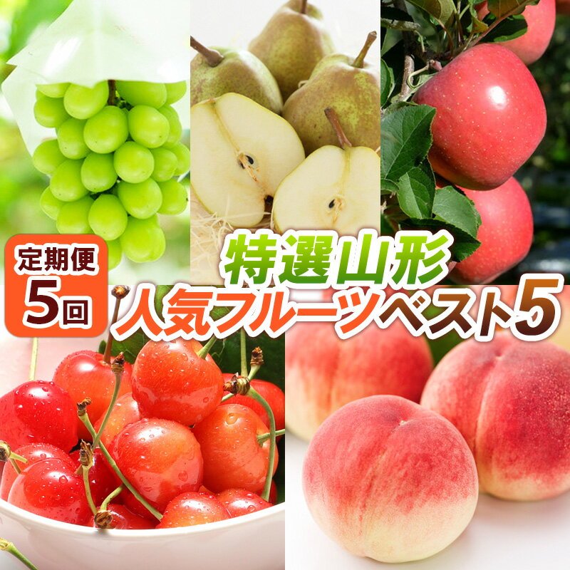 【ふるさと納税】【定期便5回】特選山形人気フルーツベスト5 FY24-519
