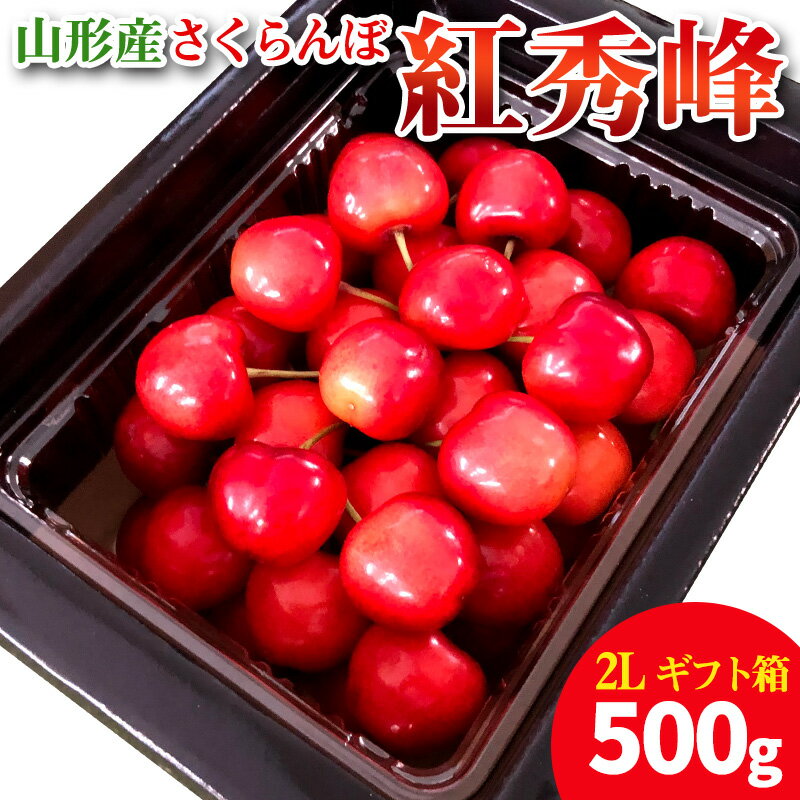 【ふるさと納税】【ギフト箱】本場 山形産 さくらんぼ 紅秀峰 500g FY25-098のサムネイル