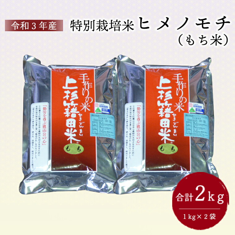 【ふるさと納税】【先行予約 令和3年産】特別栽培米 もち米(ヒメノモチ)1kg×2袋 計2kg 2021年産