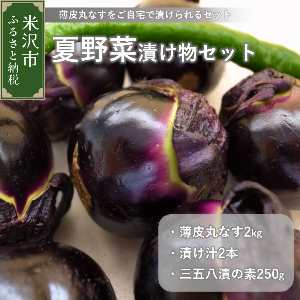 【ふるさと納税】【 令和6年産 】 夏野菜 漬け物セット 薄皮丸なす 先行予約 茄子漬 漬け物キット 漬...