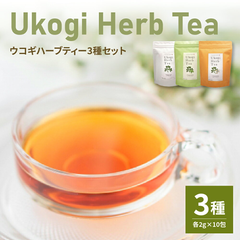 【ふるさと納税】Ukogi Herb Tea ( ウコギハーブティー ) 3種 セット ウコギ100% カモミールブレンド ペパーミントブレンド 各10個 計30個入り ティーバッグ ノンカフェイン 有機栽培 リラックス デカフェ ティータイム お茶 お取り寄せ 送料無料 山形県 米沢市