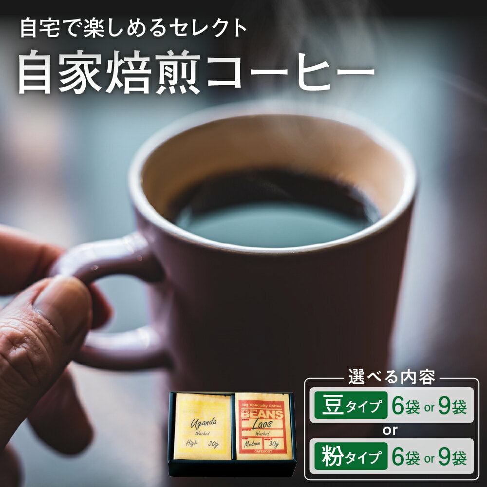 自宅で楽しめる セレクト 種類が選べる 6種 または 9種 タイプが選べる 豆 または 粉 自家焙煎 コーヒー 1袋 30g 自家焙煎珈琲 カフェグート