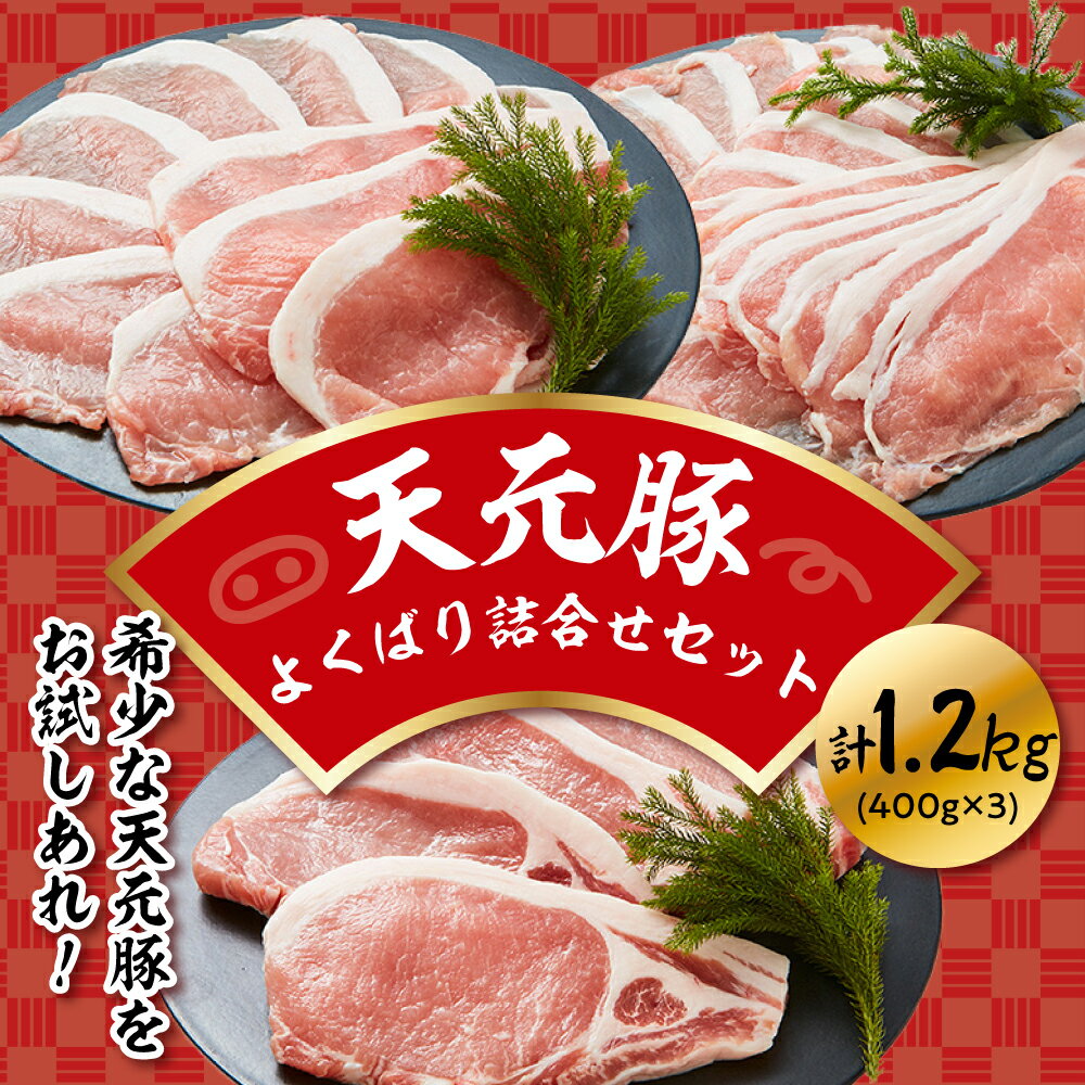 3位! 口コミ数「0件」評価「0」天元豚 よくばり 詰合せ セット 計 1.2kg 豚肉 しゃぶしゃぶ 焼肉 とんかつ 食べ比べ 詰め合わせ 便利 小分け ブランド豚 安全 ･･･ 