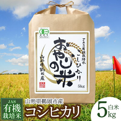 楽天ふるさと納税　【ふるさと納税】令和5年産 JAS 有機栽培米 コシヒカリ 白米 5kg 農薬・化学肥料不使用 おやじの米 | 山形県 鶴岡市 楽天ふるさと 納税 特産品 返礼品 支援 ご当地グルメ お取り寄せグルメ 取り寄せ こしひかり 精米 コメ おこめ 5キロ