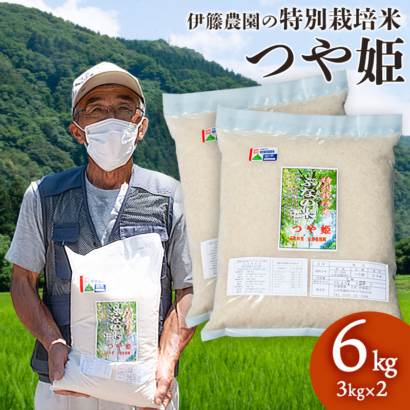 【ふるさと納税】 【令和5年産】特別栽培米 つや姫 精米 6kg（3kg×2袋） 山形県鶴岡市産 1