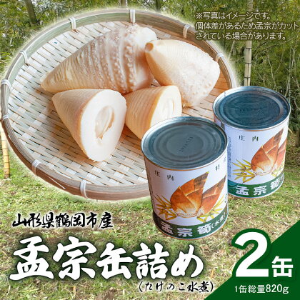 山形県鶴岡産　孟宗缶詰（たけのこ水煮缶）（内容総量820g）2個セット